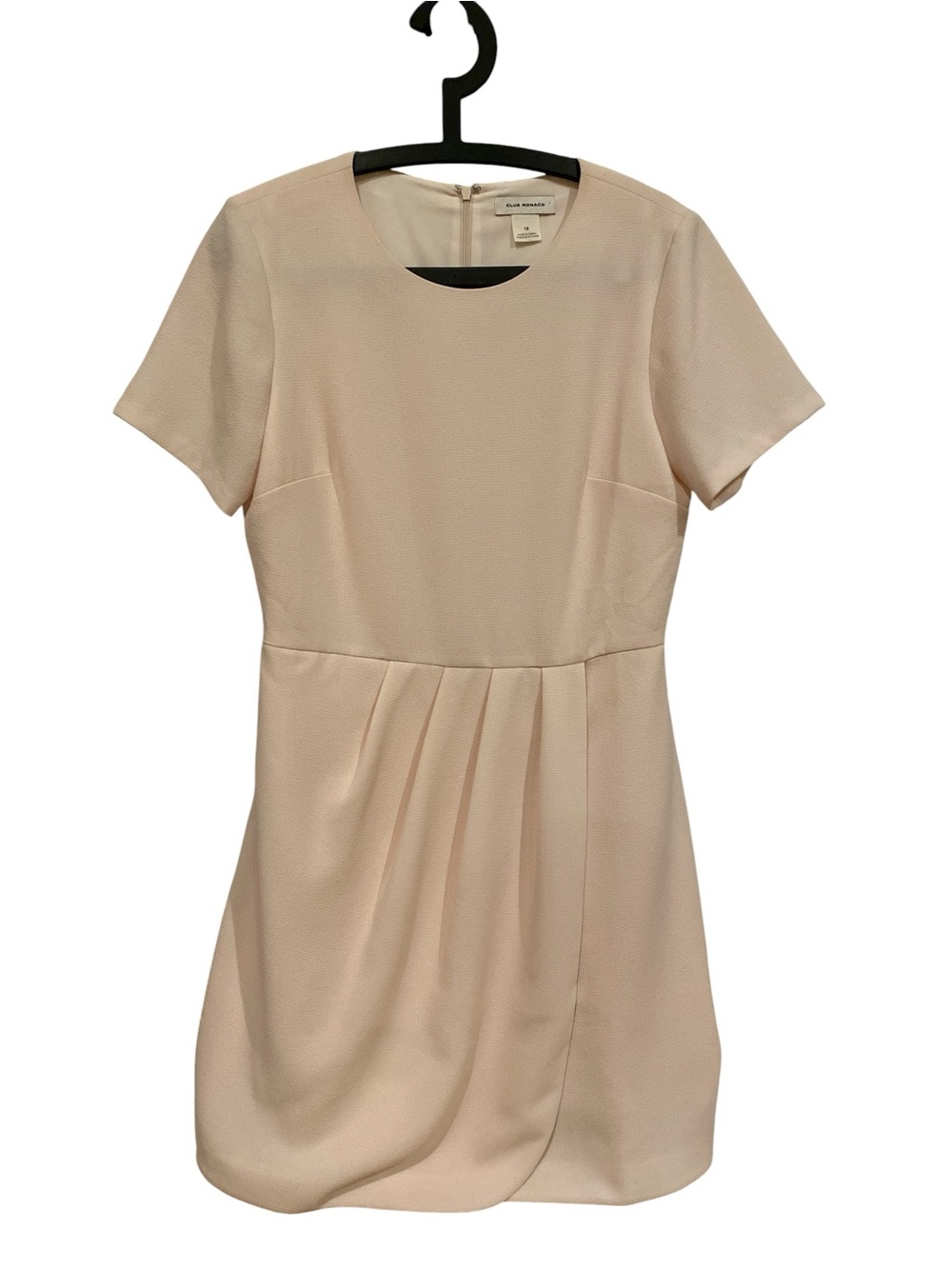 Club Monaco Blush Short Sleeve Pleated Sheath Dress